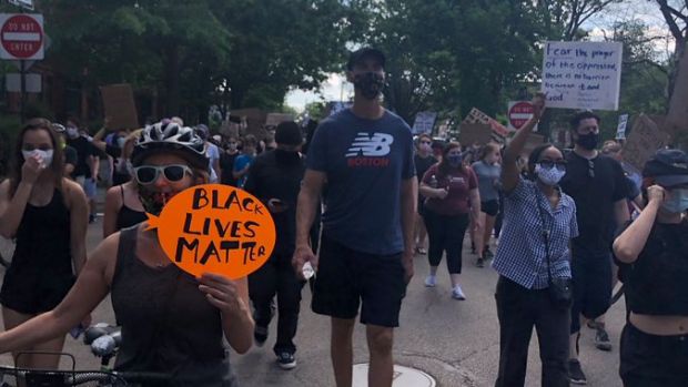 Zdeno Chara at Boston BLM protest
